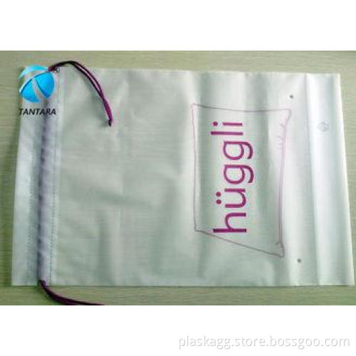 Customized LDPE / HDPE Plastic Drawstring Bags , wear rope